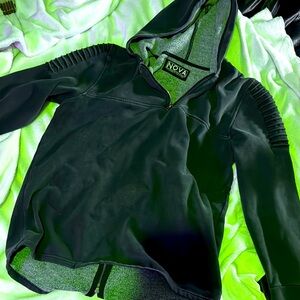 Men’s NOVA Industries Washed Black Textured Hooded Sweatshirt